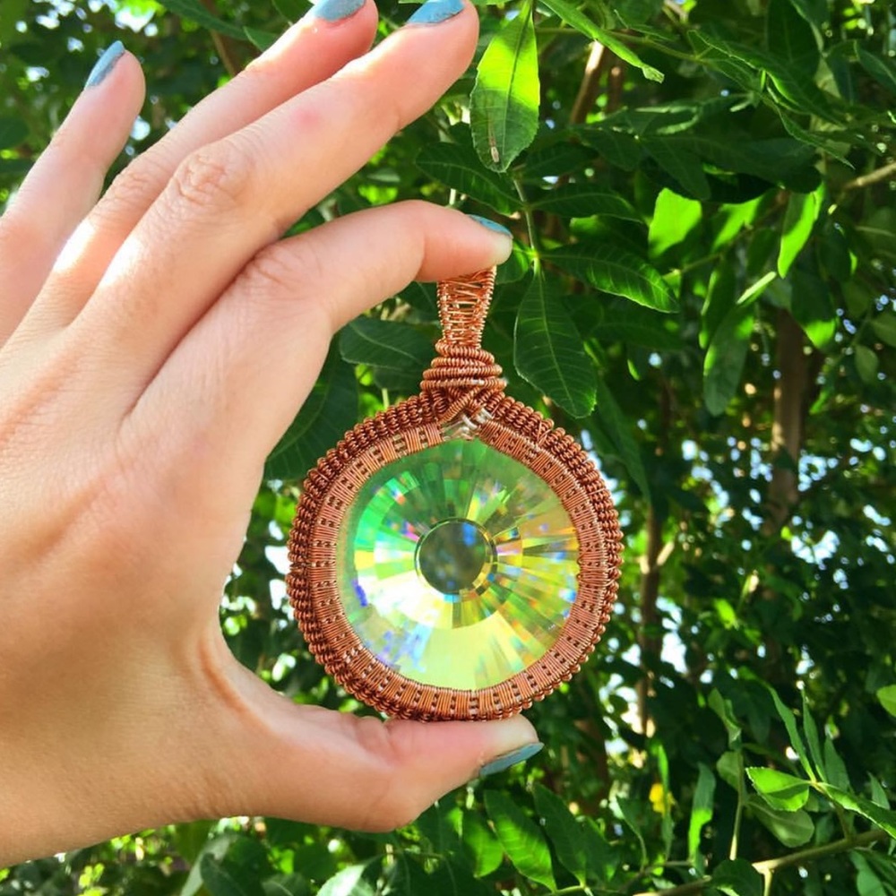 Kaleidoscope Monocle Pendant handmade